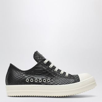 Rick Owens Porterville Low sneakers in black python leather