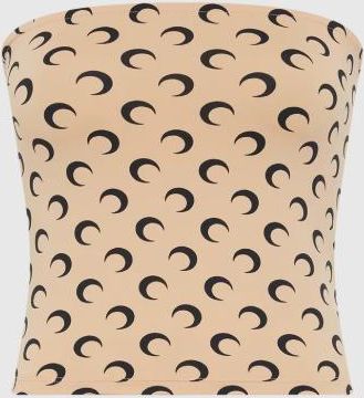 Marine Serre Moon Printed Jersey Sleeveless Tube Top