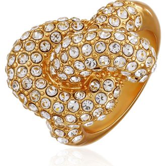 Vince Camuto Pav&eacute; Crystal Knot Cocktail Ring in Goldtone at Nordstrom Rack, Size 8