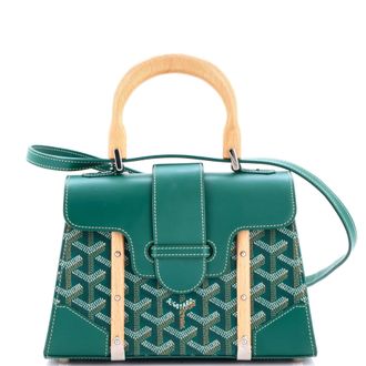 Goyard Structured Saigon Top Handle Bag Coated Canvas with Leather Mini