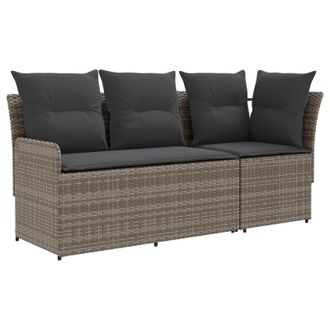 vidaXL Sof&aacute; De Jard&iacute;n Con Brazo Y Sof&aacute; En Esquina Con Almohada 2 Pieza Vidaxl