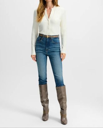 Veronica Beard Jocelyn Henley Shirt In Ivory