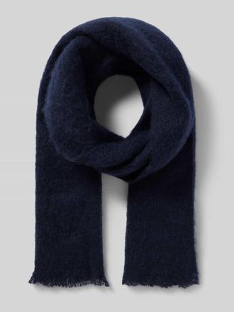 Selected Schal mit Fransen Modell WINSTON in Dunkelblau, Größe 1