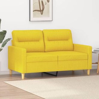 vidaXL Sof&aacute; De 2 Plazas De Tela Amarillo Claro 120 Cm Vidaxl