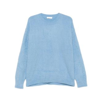 Roberto Collina Truien & Vesten, Heren, Blauw, XL, Wol, Gekamd trui met ronde hals