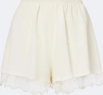 Simone Rocha Lace-trimmed satin shorts