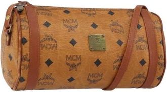 MCM Pre-owned Cross Body Bags, female, Brown, Size: ONE SIZE Pre-owned Leather Shoulder Bag