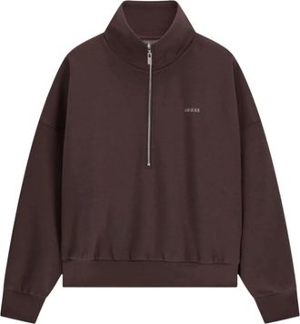 Guess Sweatshirts - Dames - Vesten met rits - Bruin - L - Hoodies & sweatvesten