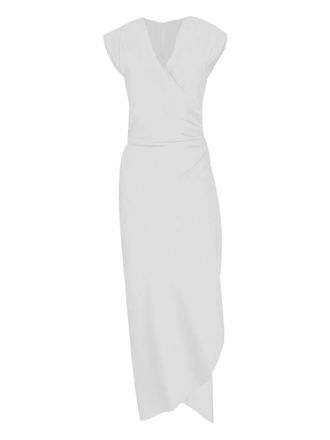 Peter Cohen wrap-neck cap-sleeve dress - women - Satin - M - White