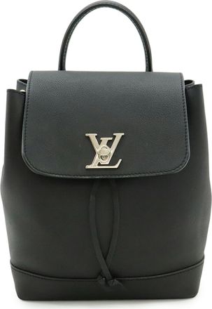 Louis Vuitton Black Noir Leather Backpack (Pre-Owned)
