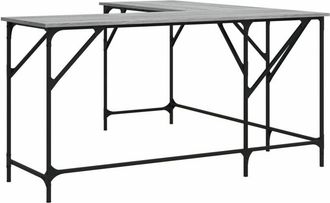 vidaXL Desk Grey Sonoma 149x149x75 cm Engineered Wood Vidaxl