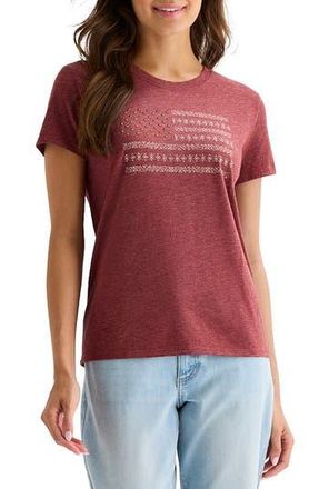 Lucky Brand Flag Crewneck Short Sleeve T-Shirt in Syrah at Nordstrom Rack, Size X-Small
