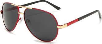 Generic Polarized Sunglasses for Men - Retro Double Beam Skeleton Design, Anti-Glare for Travel and Fishing