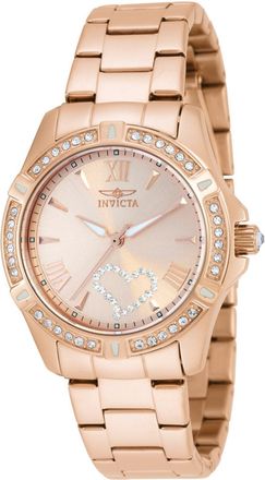 Invicta Angel 21417 Dames Horloge - Quartz Uurwerk - Roestvrij Staal met rosegouden Wijzerplaat - 34mm