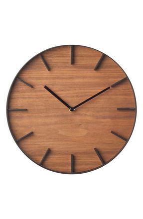 Yamazaki Tableware Rin Wall Clock in Brown at Nordstrom