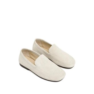Christophe Lemaire Suede Square-Toe Loafer - Beige