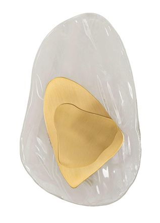 Mauro Ferretti Aplique de metal y cristal dorado 21x8x31 cm