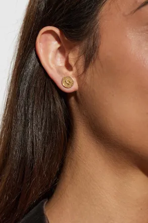 Coach Earrings With Logo, Womens, Gold