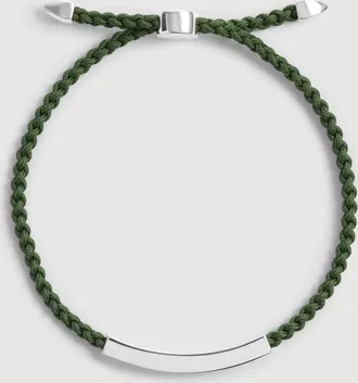 Monica Vinader Sterling Silver MV Linear Cord Friendship Bracelet