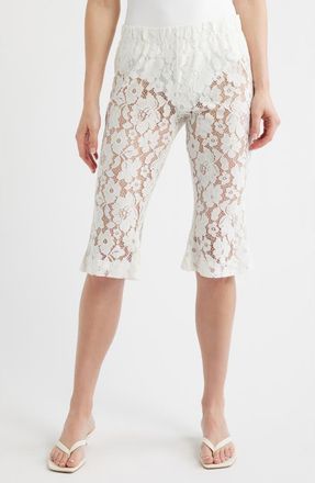 High Heel Jungle Isla Lace Capri Pants in White at Nordstrom, Size X-Small