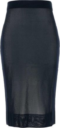 Saint Laurent Navy blue viscose skirt