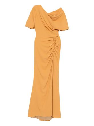 Amsale pebbled-texture dress - Orange