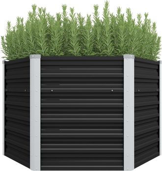 vidaXL Vidaxl - Arriate De Acero Galvanizado Gris Antracita 129x129x77 Cm