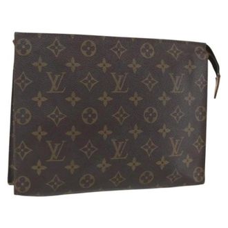 Louis Vuitton Pre-owned Clutches, female, Brown, Size: ONE SIZE Pre-owned Canvas Pouch