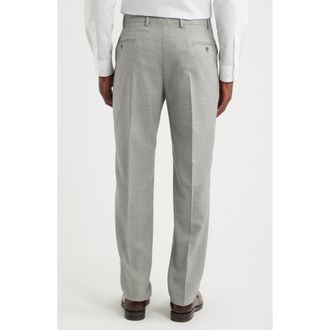 Emporio Armani Grey Textured Virgin Wool Dress Pants at Nordstrom, Size 36 Us