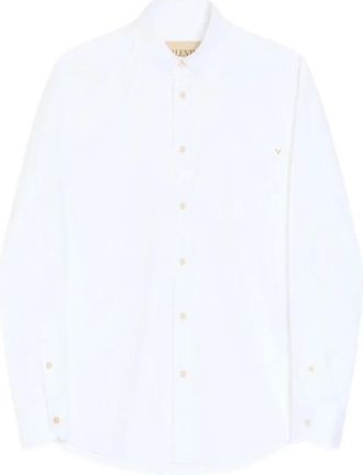 Valentino Overhemden, Heren, Wit, 2Xl, Katoen, Oxford Katoenen Overhemd met VGold