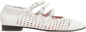 Carel Off White Woven Ariana Ballet Flats
