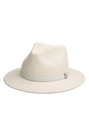 Rag & Bone Packable Straw Fedora in Ivory at Nordstrom, Size Medium