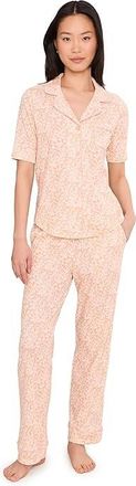 Karen Neuburger Petite Sunshine Meadows Elbow Slv Notch Collar Girlfriend Pajama Set Womens Pajama Sets Neutral Animal : PXL (US 18P-20P)