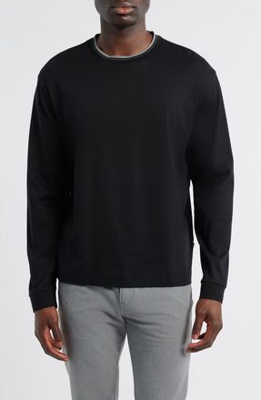 BOSS Talley Cotton Crewneck Top in Black at Nordstrom, Size Xx-Large