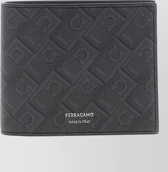 Ferragamo monogram leather wallet textured finish