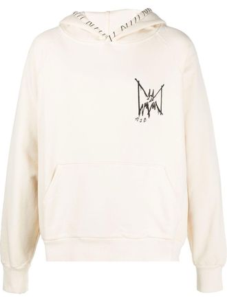 MJB graphic-print cotton hoodie - men - Cotton - M - Neutrals