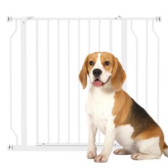 OEM Puerta Para Perros Con Ancho Ajustable 75-95 Cm Barrera De Seguridad Para Perros Con Extensi&oacute;n Y Doble Bloqueo Blanco