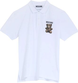 Moschino Adrian Wit Katoenen Poloshirt - Heren - Polos - Wit - M - Katoen - Tops