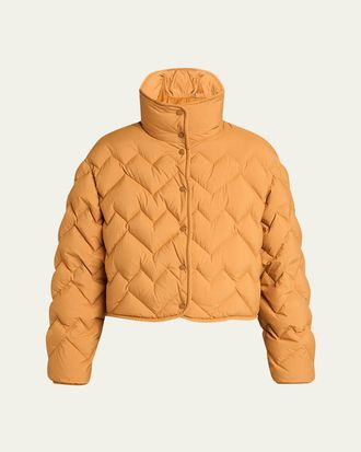 Moncler Senevee Chevron-Quilted Short Down Jacket
