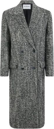 Iceberg Abrigo de Lana con Ribete de Grosgrain y Detalle de Logo - Coats - Mujer - Gris - 2XS
