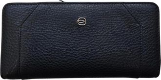 Piquadro Accessoires, Dames, Zwart, ONE Size, Leer, Zwarte leren damesportemonnee met muntvak