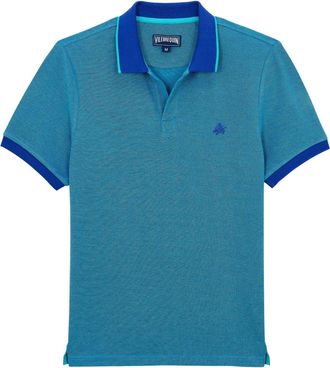 Vilebrequin Polo in cotone con ricamo logo - Blu