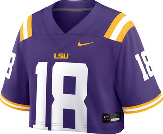 Nike LSU Nike Womens Dri-FIT College Cropped Game Jersey in Purple | NFCT08AKLSN-4XV