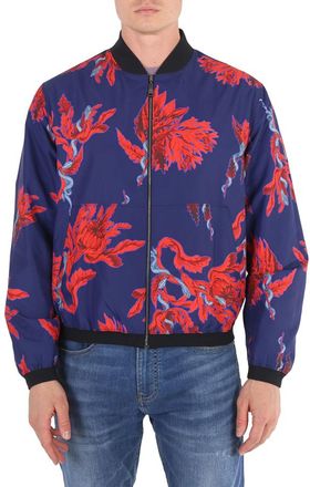 Roberto Cavalli Reversible Opium Snake Floral Bomber Jacket, Brand Size 52 ( US Size 42 )