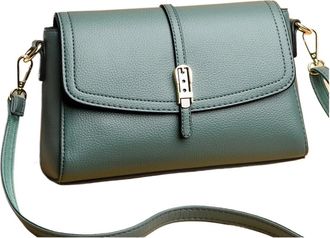 Generic Compatible For Soft Leather Handbag Women Purses Female Bag Designer Brand Ladies Shoulder Crossbody(Green)