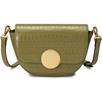 Oryany Lottie Croc Embossed Crossbody Bag in Leaf Olive at Nordstrom Rack