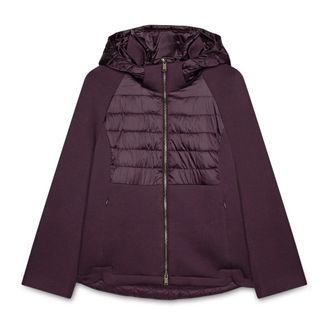 Fiorella Rubino Jassen, Dames, Paars, 7Xl, Polyester, Lichtgewicht donsjack van dual-materiaal