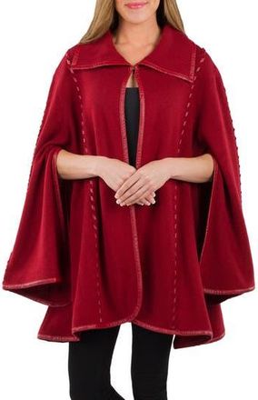 Patricia Nash Faux Leather Stitch Cape in Maroon at Nordstrom Rack