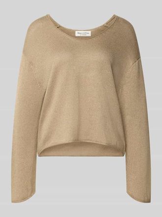 Marc O'Polo Regular Fit Strickpullover aus Baumwoll-Leinen-Mix in Beige, Gr&ouml;&szlig;e XXL