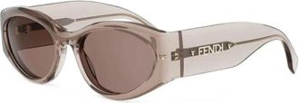 Fendi Screen Zonnebril - Dames - Zonnebrillen - Grijs - 57 MM - Accessoires